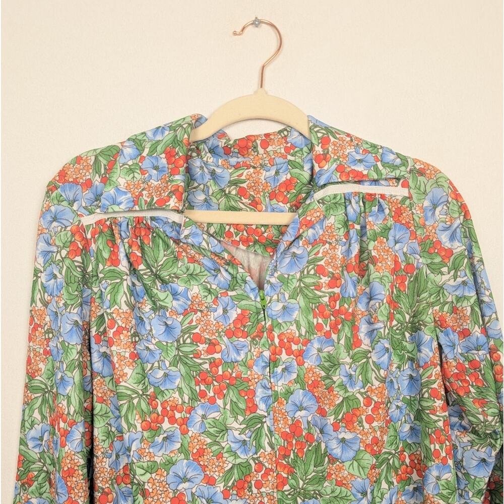 Vintage Floral 60s/70s Style Cottagecore Garden Print House Dress - Picture 4 of 8